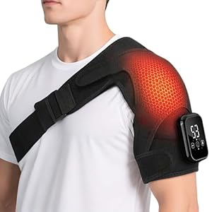 Triple Methode Schulter Massagegerät, Kabelloses Heizkissen Nacken Schulter Massagematte mit 3 Heizungsstufen und 3 Vibrationsmodi, Schultermassage Gerät mit Wärme, Schulterschmerzenlinderung