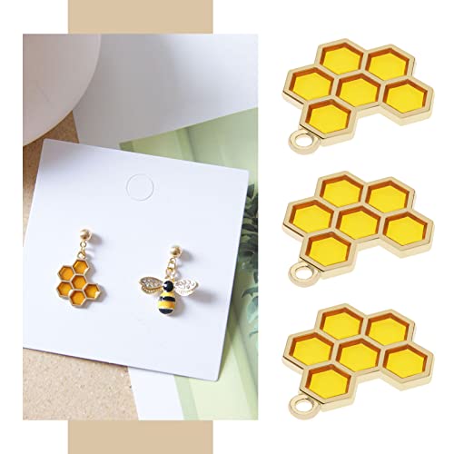 VGOL 18PCS Bee Charms & 18PCS Honeycomb Charms Pendants DIY Craft Jewelry Making Decorations Ornaments for Bracelet Necklace Keychain Crafting Findings - Image 3