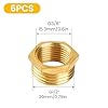 YEAUPE PRO mässing reducerare del G1/2 tum till G3/8 tum (AG Ø20 mm x IG Ø 13,5 mm), minskning gängmontering G1/2 tum yttre gänga x G3/8 tum invändig gänga, med PTFE tätningstejp, 6 stycken #1