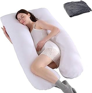 GRANDMA SHARK Pregnancy Pillow for Sleeping, 100% Cotton U-shaped Maternity Pillow & Body Pillow, L Shaped Pillow, V Shaped Pillows for Bed 10ft