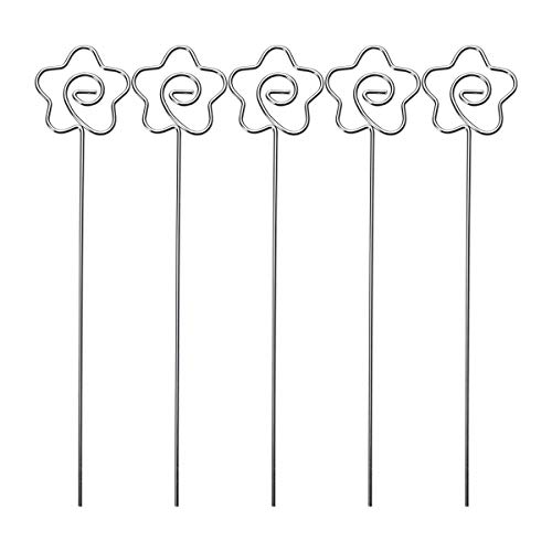 TOPBATHY Metal Photo Clip Holders Flower Shape Table Card Stand for Wedding Party 50pcs