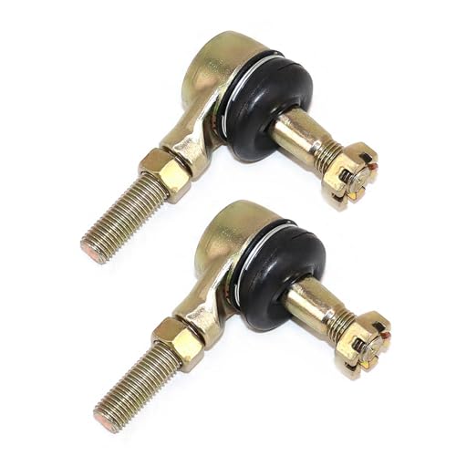 Hugwits 2 PCS 10-10mm Left and Right Hand Tie Rod Ball Joint, Heavy-Duty Swing Arm Upgrade Replacement Accessories, Universal for ATV, UTV, Off-Road, Four Wheeler, Go Kart, Moped, Scooter (Gold)