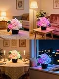 Artificial Floral Arrangement, Rose, Greenery, Fake Flower with RGB Led Light, Home Decor Rose Flower Lamp, Gift for Women, Valentines Day, Birthday, Wedding Anniversary