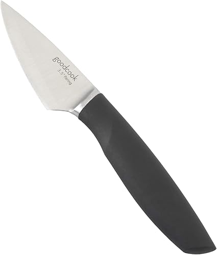 Vista 17 de GoodCook Touch - Cuchillo Santoku de 7 pulgadas, acero de alto carbono, agarre cómodo antideslizante, hoja de cuchillo con hoyuelos para cortar