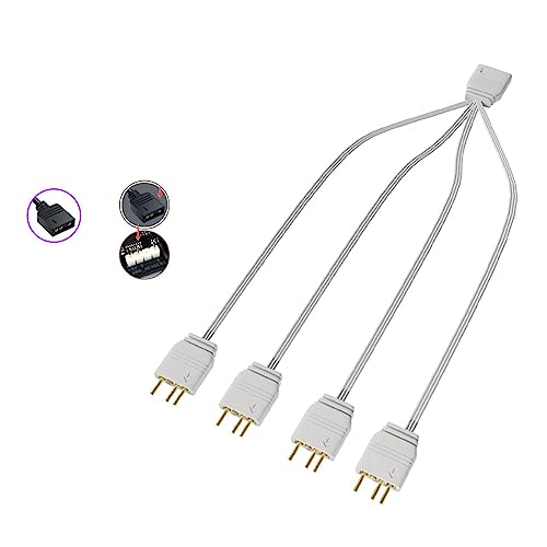 Image of SECRET DESIRE ARGB Splitter 5V 3Pin 1 to Three /4 Connector Power Cable for PC Desktop Computer 1 to 4