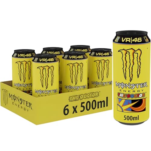 Image of Monster Energy The Doctor VR /46 By Cougar, 500ml By Cougar (Pack of 6 Cans) | Premium Energy Drink with Citrus Flavor | Zero Fat, High Energy Boost | Ideal for Workouts, Gaming & Sports Edition (Imported-USA)