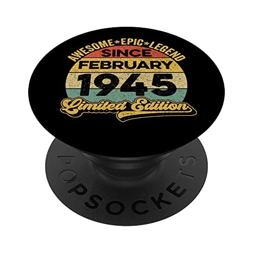 Impresionante leyenda desde febrero 1945 77 cumpleaños 77 años PopSockets PopGrip Intercambiable