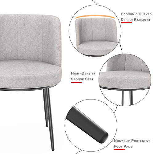 image for mecor Modern Fabric Dining Chairs Set of 2, Upholstered Side Accent Ch