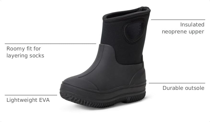 Image of Amazon Essentials Unisex Kids' Insulated Neoprene Rain Boot
