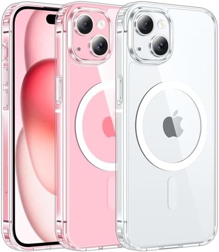 FNTCASE for iPhone 15 Plus Case Clear Magnetic Compatible with Magsafe