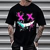 Men's Trendy Hip Hop Tops Smile 2026 Sports Casual T Shirts Cute Funny Loose Fit Going Out Short Sleeve Summer Tees Shirts Graphic Tee Shirts Western Tshirt Sporty Mens Black #1