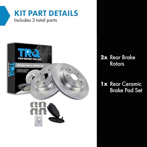 Image of TRQ Rear Brake Pad and Rotor Set Ceramic Compatible with 2019 Subaru Forester