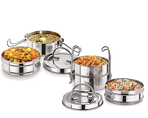 Image of BLeaf Stainless Steel-5 Container Lunch Box /Tiffin Box-Food Grade 5 Tier (650ml)