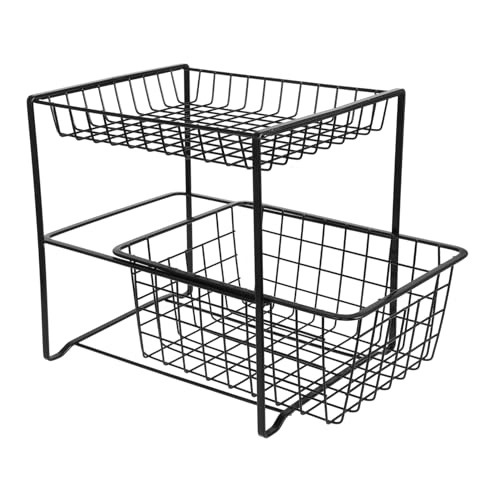 PRETYZOOM Organizer Cabinet under Sink Storage Rack Iron Material Maximized Storage Smooth Gliding Quick Assembly