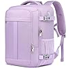 PUSLOM Mochila Viaje Cabina Avion 40x20x25 para Ryanair 20L Mochila de Viaje Equipaje de Mano Bolso Viaje Mujer Cabina Mochila Portatil 14 Pulgadas con Puerto USB para Trabajo Escuelas, Lila