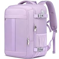 PUSLOM Mochila Viaje Cabina Avion 40x20x25 para Ryanair 20L Mochila de Viaje Equipaje de Mano Bolso Viaje Mujer Cabina Mochila Portatil 14 Pulgadas con Puerto USB para Trabajo Escuelas, Lila