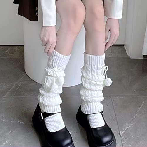 Image of Women Y2k Leg Warmers Ribbed Knitted Harajuku Kawaii Leg Warmers Streetwear