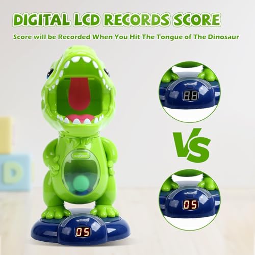 Image of EagleStone Movable Dinosaur Shooting Toys for Kids,Electronic Target Shooting Games with 2 Pump Gun,48 Balls Party Favor Toys with Score Record, LED & Sound, Dino Toys Gift for Boys and Girls
