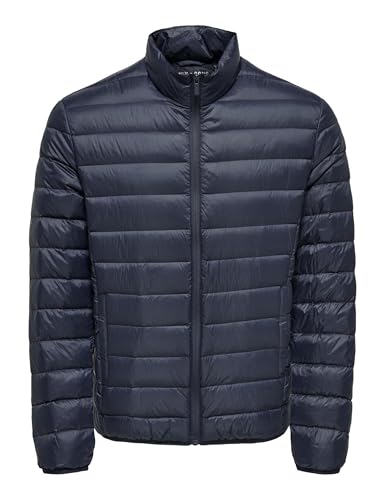 ONLY & SONS Quilted Jacket Onsgavin Life Light Veste matelassée OTW, Gris/Bleu Marine, S Hommes