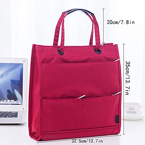 Document Bag Business Portable Leisure Shoulder Bag Briefcase Document Pocket Large Capacity Multi-Color Optional File Folder (Color : Purple)2