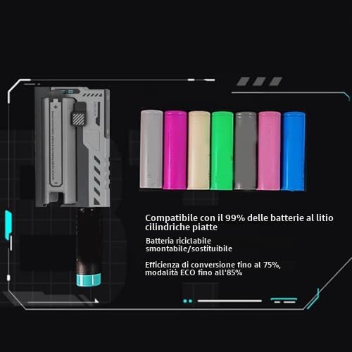 Caricabatteria Mobile 2 in 1 Power Bank Portatile con Custodia di Ricarica Universale, Alimentatore Sostitutivo per Batteria al Litio 20700, Carica Rapida e Compatto