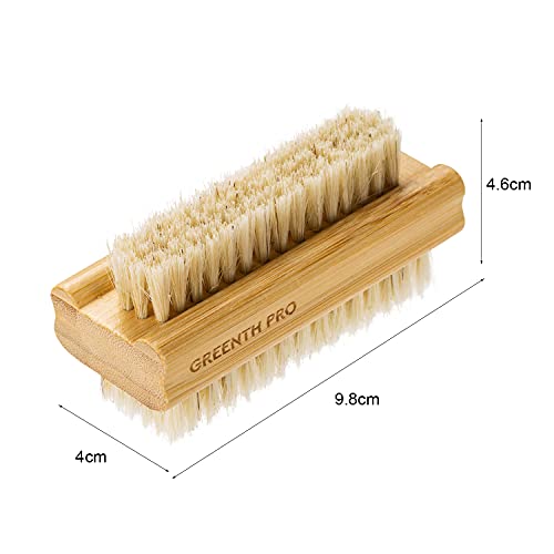 Greenth Pro Bamboo Boar Bristle Nail Brush-3Pcs Wooden Nail Scrub Brush For Toes And Nails,Cleaning Nail Brush #TOP1