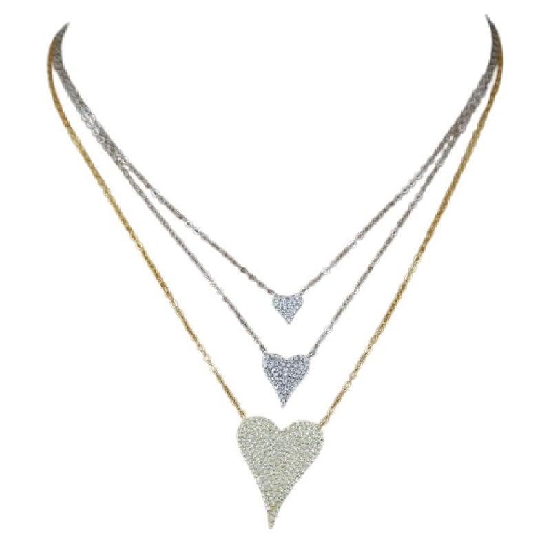 Collier Coeur Argent 925 avec pendentif chaîne fine bijoux tendance femme