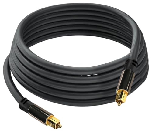 WatioWave TOSLINK - Cavo ottico Pro Series (3 metri) per audio stereo Dolby Digital e DTS. Connettori TOSLINK maschio su entrambe le estremità, colore nero.