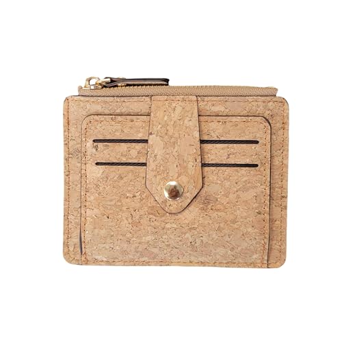 Minimalistic Cork Wallet with Snap Closure Eco Friednly Vegan gift (Plain Cork)
