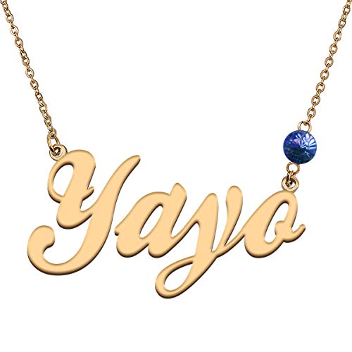 HUAN XUN Custom Choker Birthstone Yayo Name Necklace Best