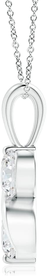 ERAA Jewel 1.0 CT Round Colorless Moissanite Engagement Pendant, Wedding Bridal Pendant, Eternity Sterling Silver Solid Diamond Solitaire -Prong Anniversary Promise Gifts for Her