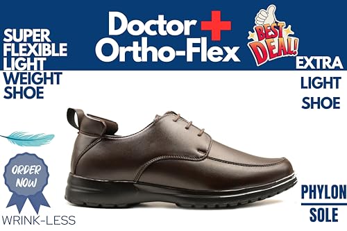 Image of Men's Orthopedic Formal Shoes - Lightweight Comfort with Arch Support, Memory Cushion Insole & Anti-Skid Sole | Stylish Office Wear | Model 1083 | Black, Brown, Tan-1083