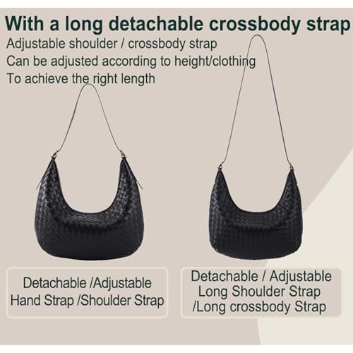 Shoulder Bag Handbag for Women Crossbody Tote Bags Woven Purse Clutch Women's Medium Underarm Hobo With Pocket Large3