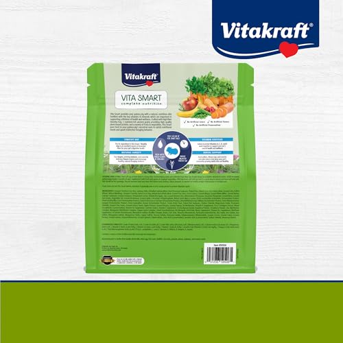 Vitakraft Vita Smart Guinea Pig Food – 4 lbs Bag - High Fiber Timothy Hay – with Vitamins Minerals, Probiotics for Engaging Foraging and Daily Nourishment - Includes Fruits, Vegetables and Vitamin C - Thumbnail 7