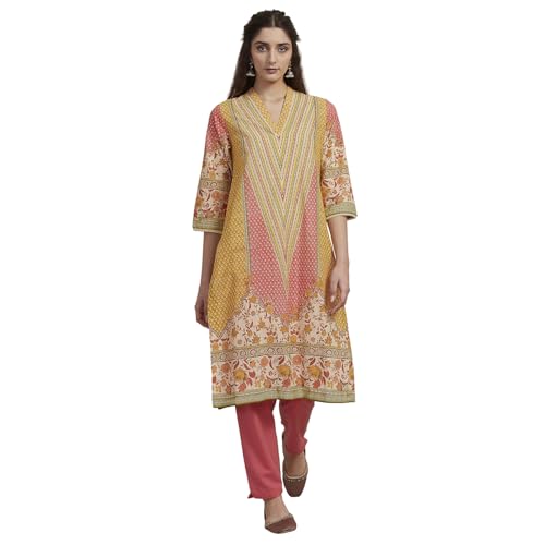 Image of BIBA Women Cotton Printed Straight Kurta