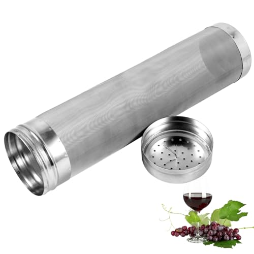 Hominas Homebrew Houblon Passoire Bière, Filtre à Tamis 300 Microns Sac Filtre à Bière De Brassage pour Filtrer Les Brasseries Maison, Vin, Café, 29 x 7 Cm