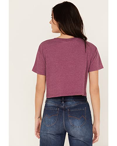 Wrangler Women's Trippy Boxy Cropped Graphic Tee Purple X-Large #TOP3
