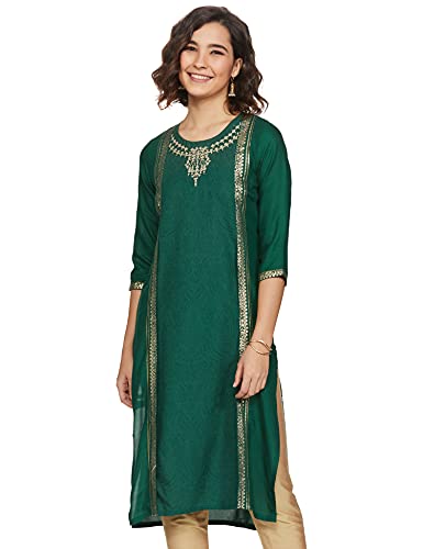 Image of W for Woman Women's Rayon Regular Fit Mock Layer Kurta