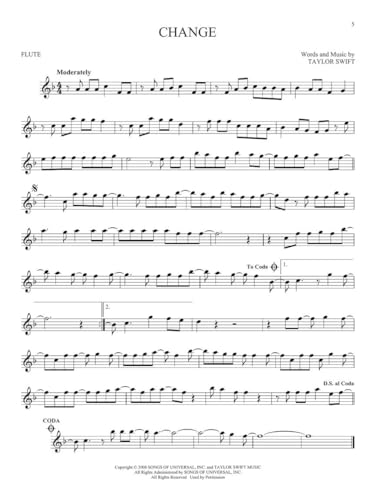 image for Hal Leonard Taylor Swift for Flute - 33 Songs Songs Arranged for Flute