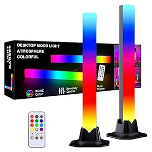 DS 32CM LED Light Bar RGBIC Lamp, Rainbow Smart Lighting Tower Starter Kit with Remote for PC, TV, Gaming Room and Copmuter Case (2Pack, Z Series)