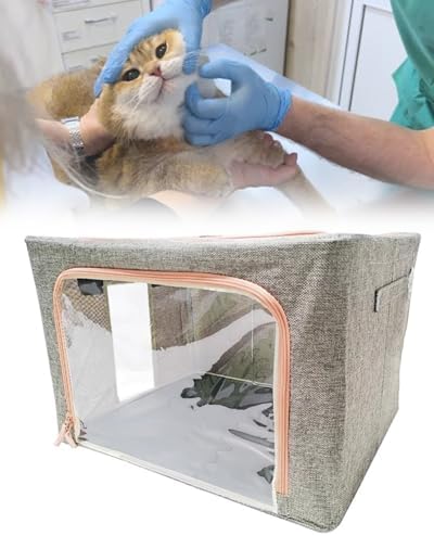 Cat Dog Nebulizer ICU Treatment Tent - Spacious Transparent Medical Box for Spray Therapy - Pet Hospital Brooder Nursery Chamber (22L)