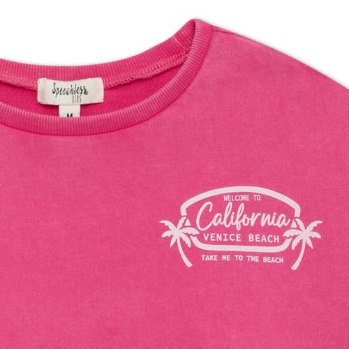 Speechless Girls' Cropped French Terry Sweatshirt and Tank Top Set3