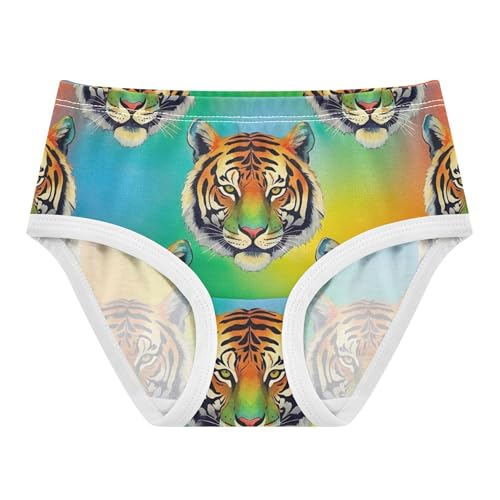 Cartoon Tigers Vibrant Rainbow Panties Little Girl Girls Underwear Toddler Cotton Florals Undies Kids Briefs 2t