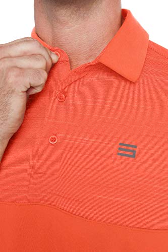 Three Sixty Six Quick Dry Golf Shirts For Men - Moisture Wicking Short-Sleeve Casual Polo Shirt Orange #TOP1