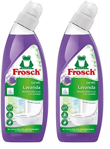 Frosch - Gel WC Ecológico, Limpiador de Cal y Residuos Para Inodoro, Higienizante con Lavanda - 750 ml (Paquete de 2)
