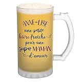 👉 CHOPE EN VERRE GIVRÉ RECTO / VERSO Design imprimé en quadrichromie par sublimation | Qualité AAA Contenance : 470 ml