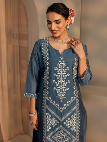 Kurta bleu sarcelle Libas Art vêtement ample 5XL pour masquer les rondeurs