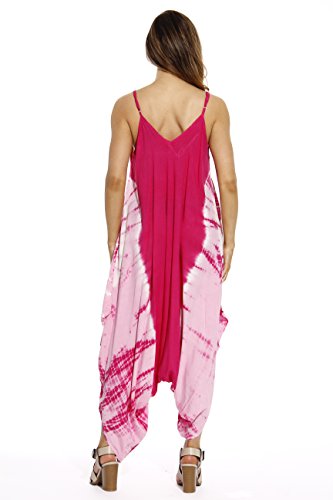 21544-FP-1X Riviera Sun Harem Jumpsuit / Jumpsuits for Women / Romper,Fuchsia / Pink,1X