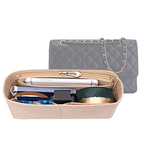 Organizador para bolsa Chanel 2,55 de feltro premium organizador de bolsa 2019 bege - G