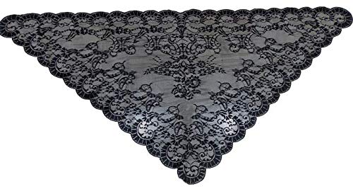 Mantilla española encaje triangular negra